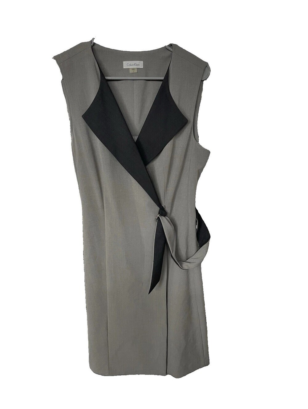 Calvin Klein Sleeveless Grey And Black Dress Size 14